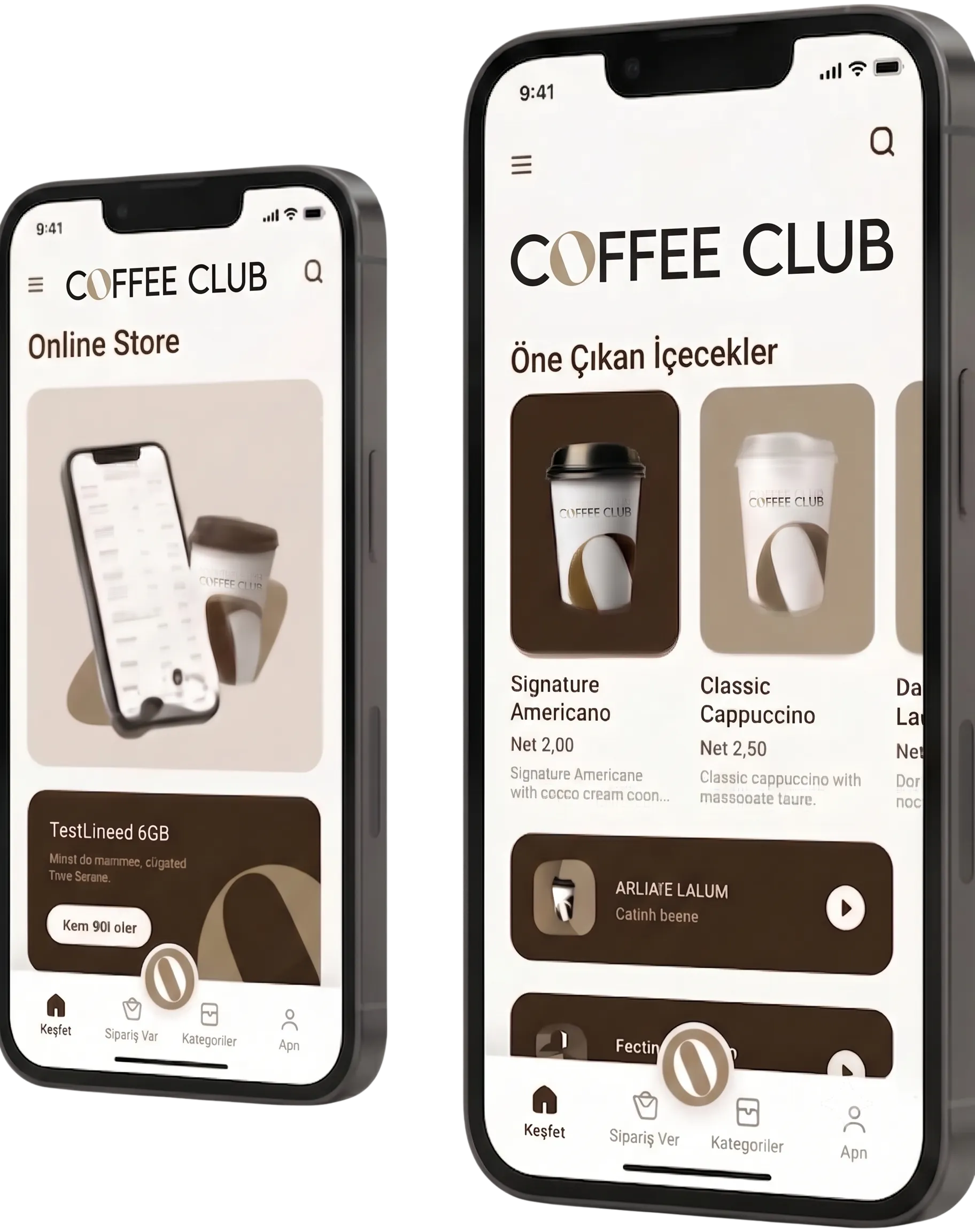 Coffee Club mobil uygulaması